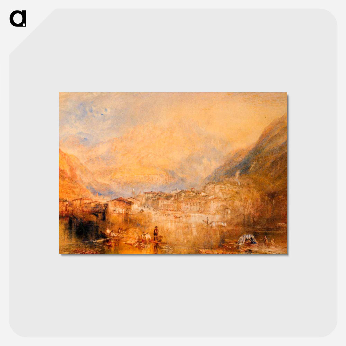 Brunnen, from the Lake of Lucerne - ウィリアム ターナー Postcard.