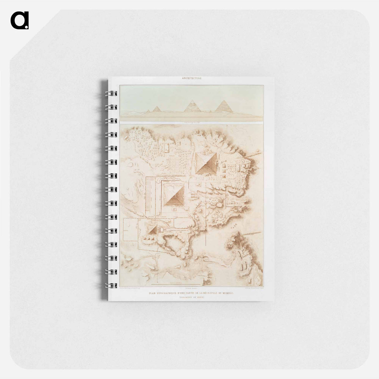 Topographic map of part of the Memphite Necropolis (Pyramids of Giza) - アンティーク地図 Memo.