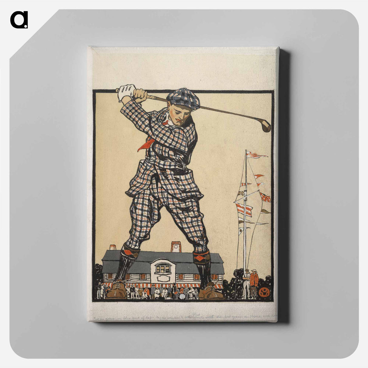 アートパネル-Man swinging golf club - エドワード ペンフィールド Canvas.