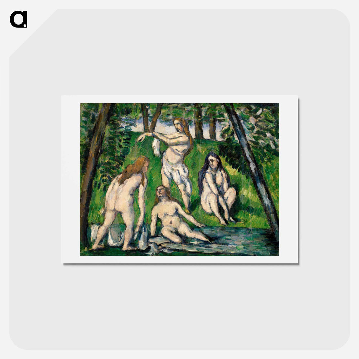アートポストカード-Four Bathers - ポール セザンヌ Postcard.