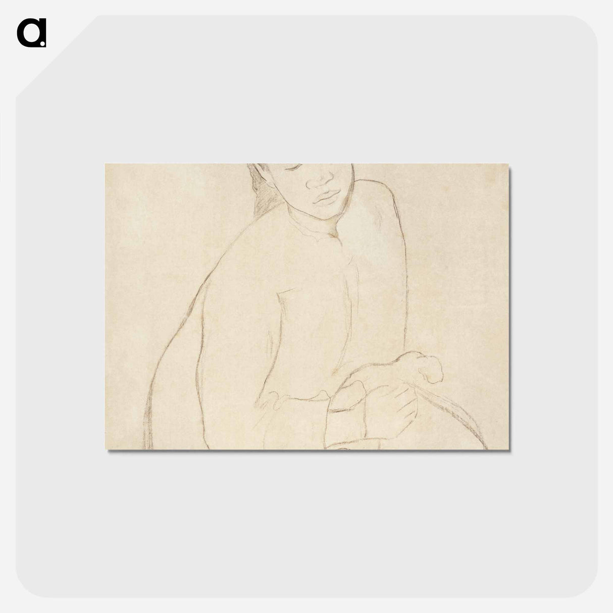 アートポストカード-Seated Tahitian Woman - ポール ゴーギャン Postcard.