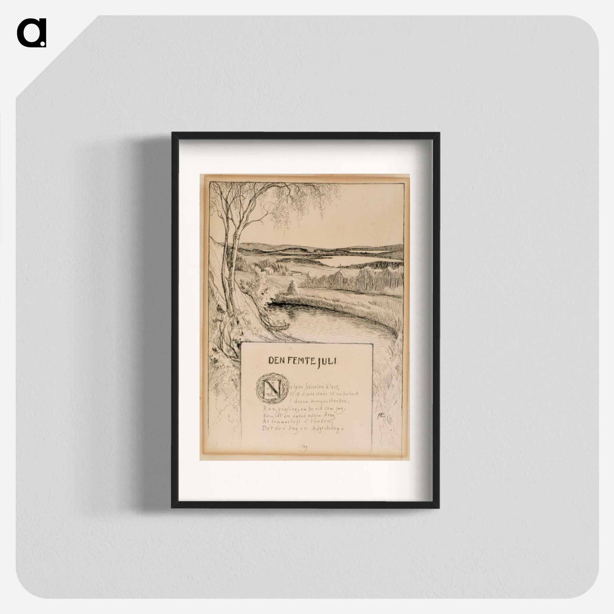 Title page for the poem the fifth of july - アルバート エーデルフェルト Poster.