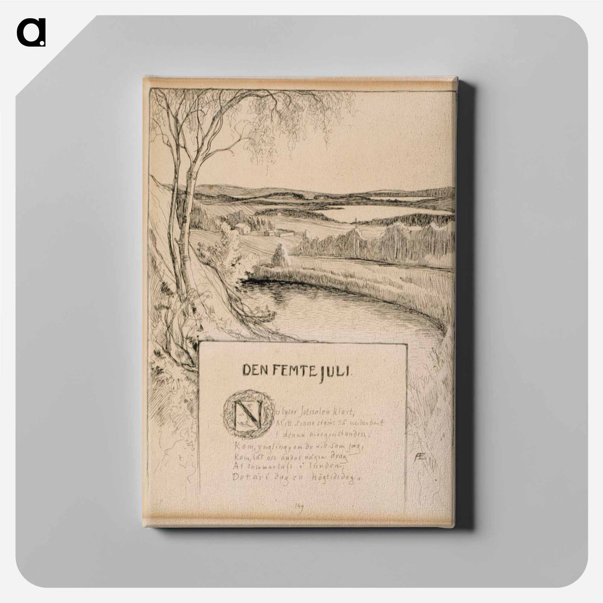 Title page for the poem the fifth of july - アルバート エーデルフェルト Canvas.