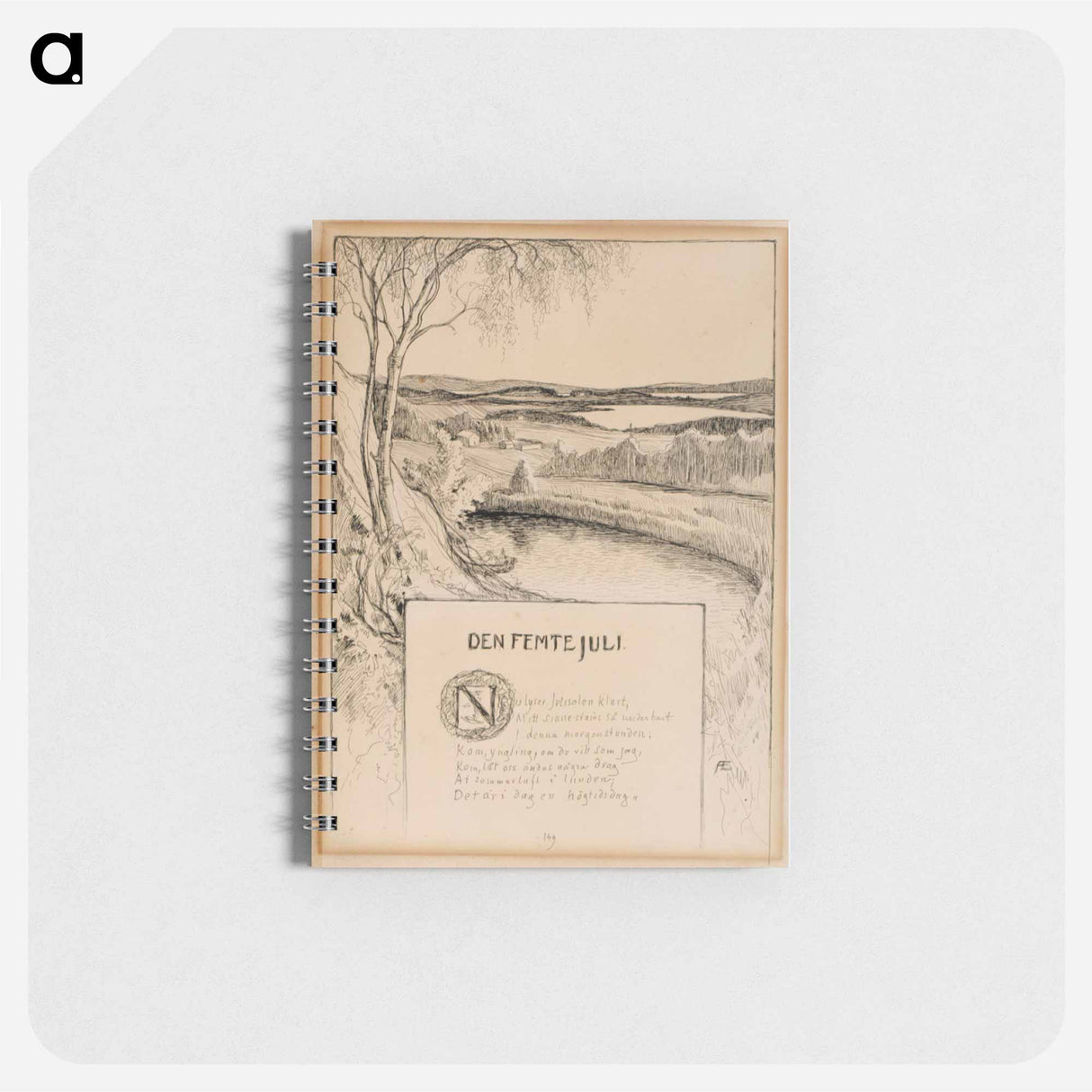 Title page for the poem the fifth of july - アルバート エーデルフェルト Memo.