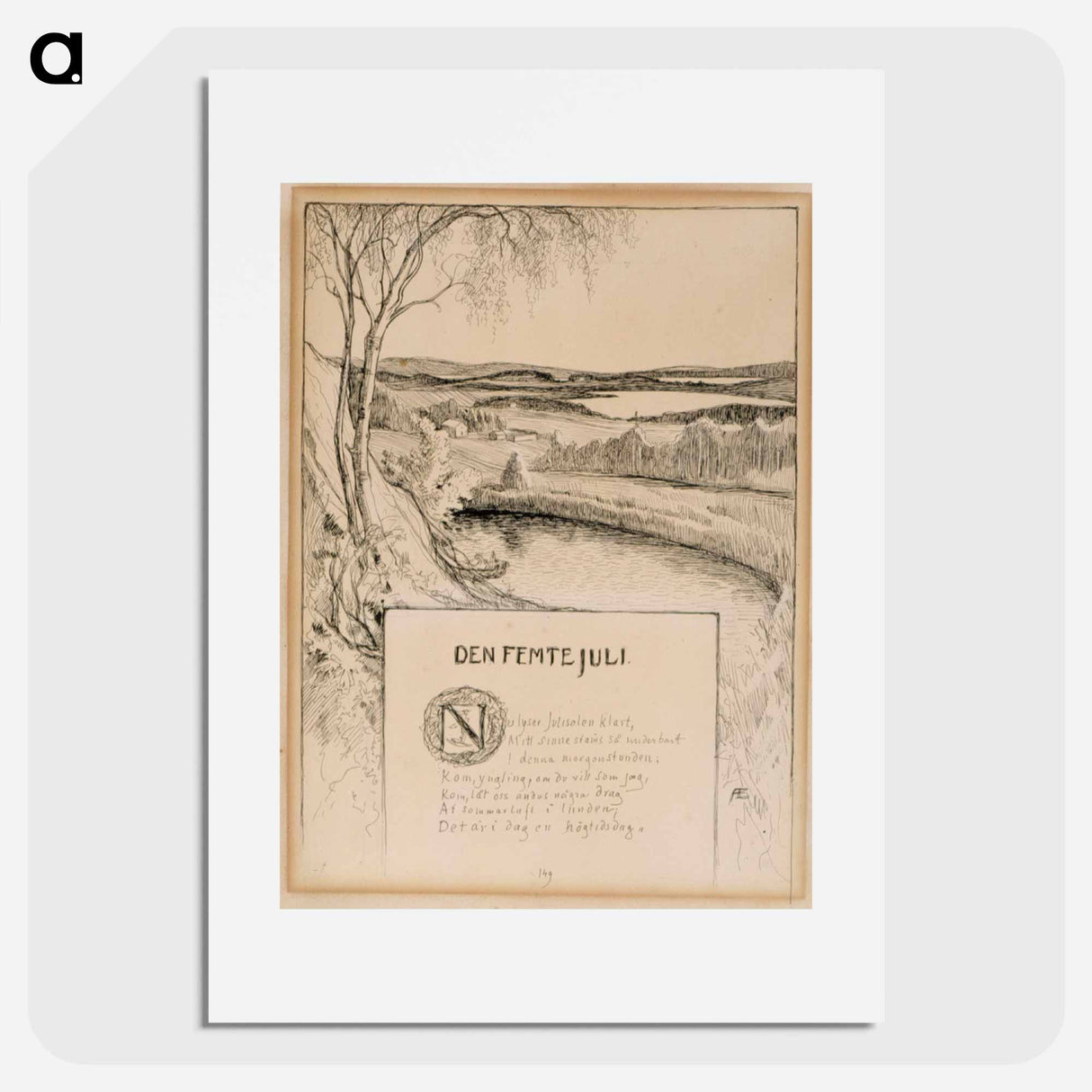 Title page for the poem the fifth of july - アルバート エーデルフェルト Poster.