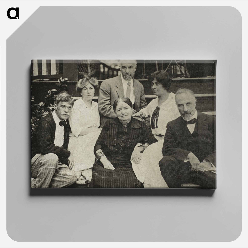 Untitled (Stieglitz, Agnes, mother Hedwig, Julius, Selma, and Lee on Oaklawn steps) - アルフレッド スティーグリッツ Canvas.