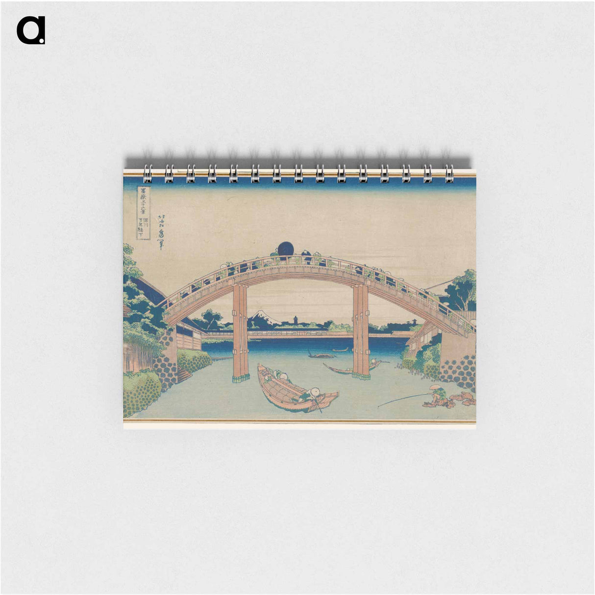 Under Mannen Bridge at Fukagawa - 葛飾 北斎 Memo.