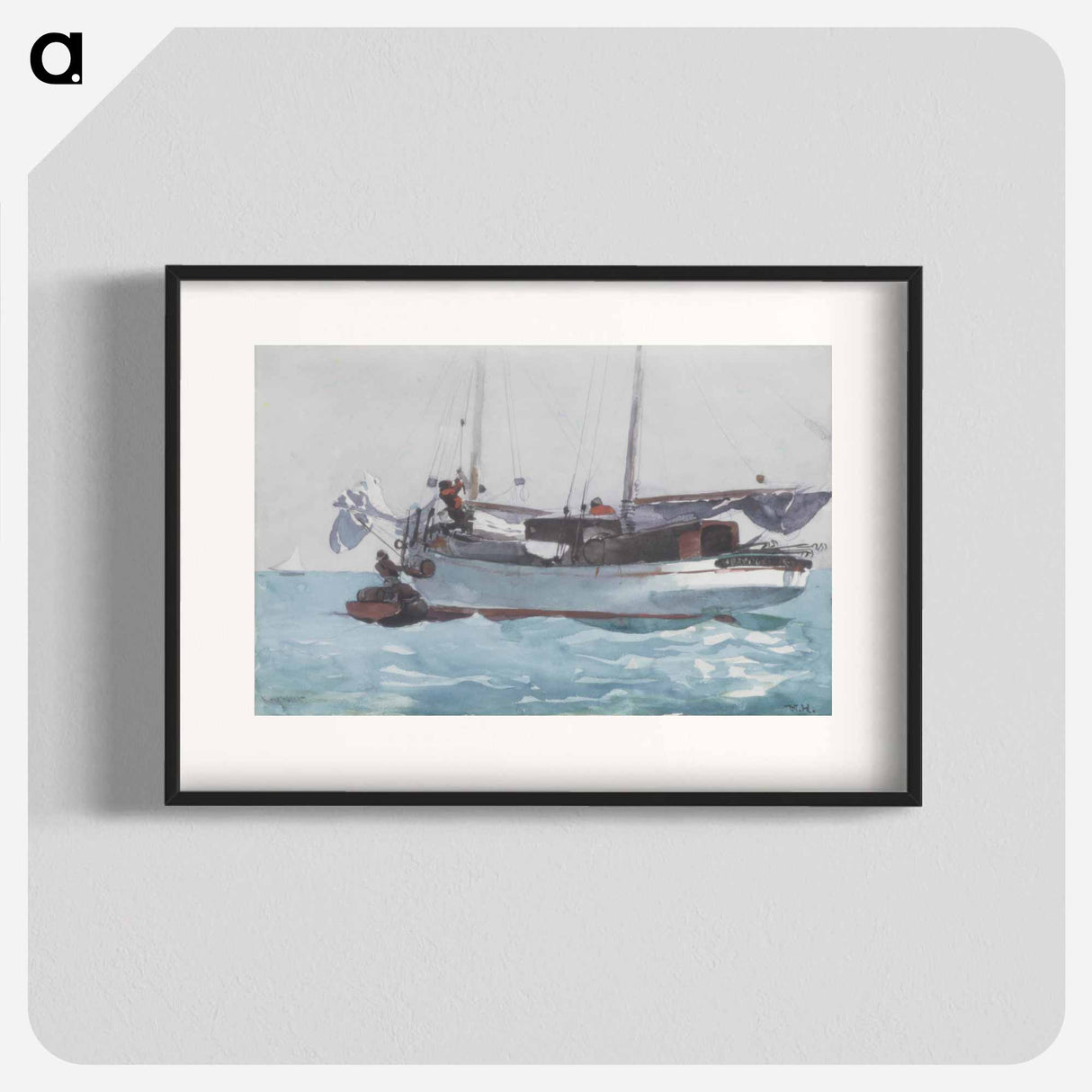 Taking on Wet Provisions (Schooner Marked Newport, K. W.) - ウィンスロー ホーマー Poster.