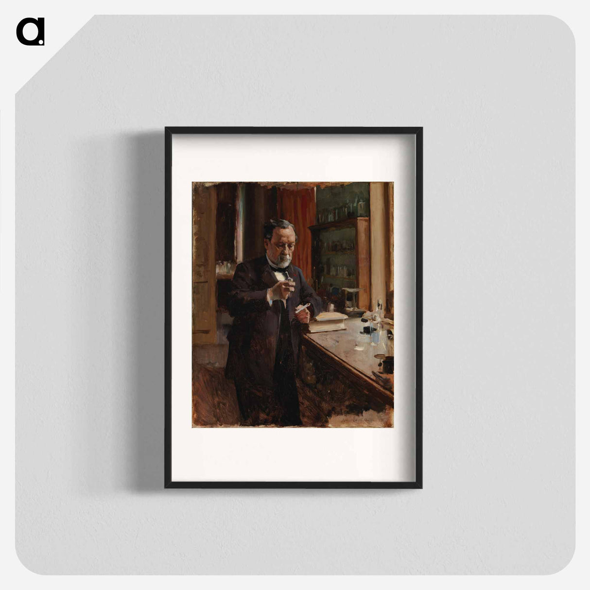 Portrait of Louis Pasteur, study - アルバート エーデルフェルト Poster.