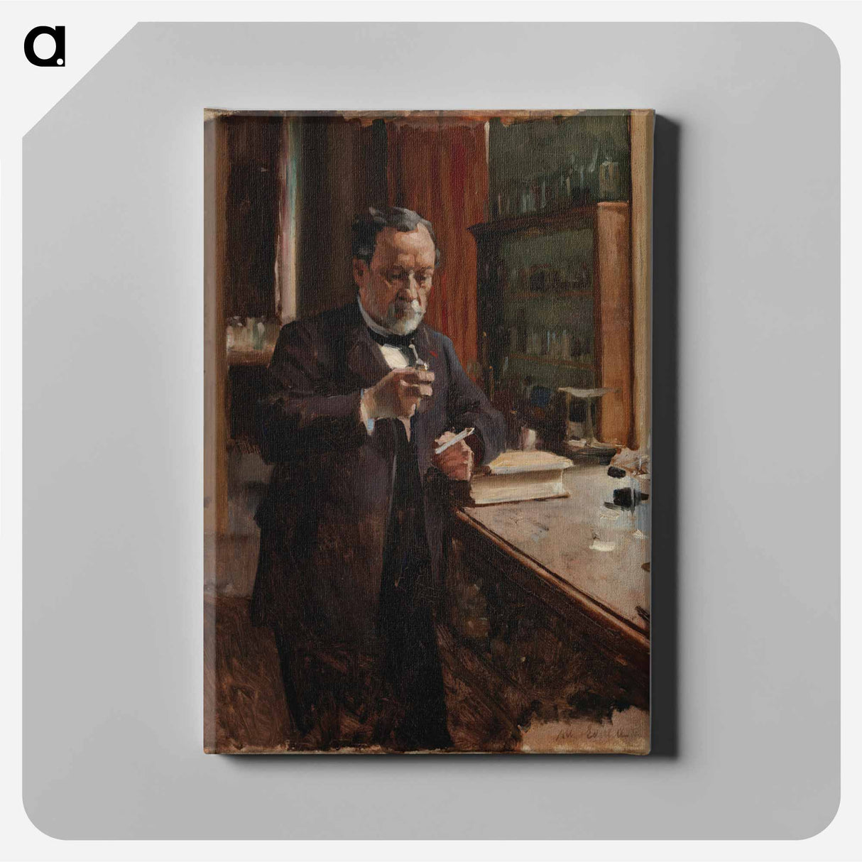Portrait of Louis Pasteur, study - アルバート エーデルフェルト Canvas.