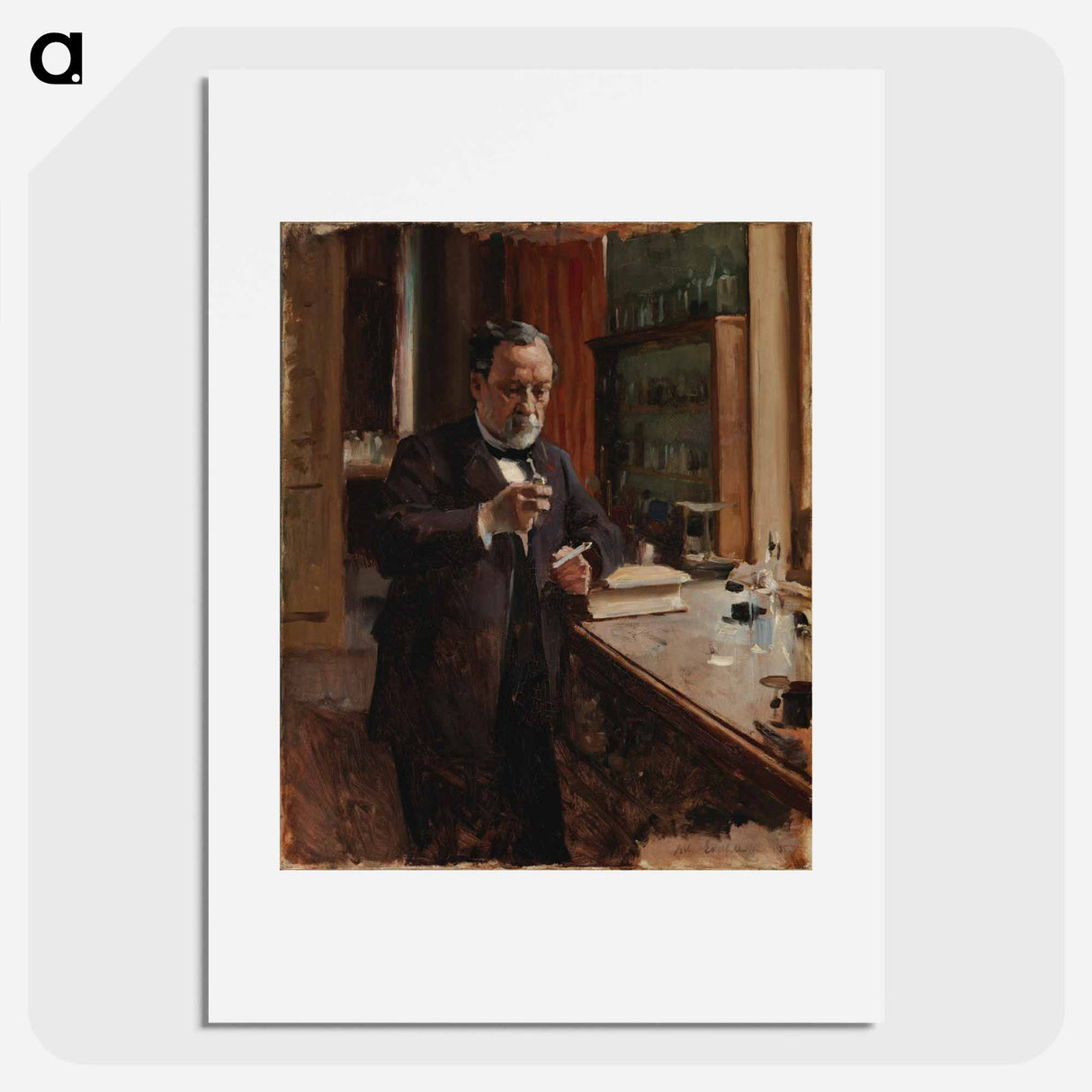 Portrait of Louis Pasteur, study - アルバート エーデルフェルト Poster.