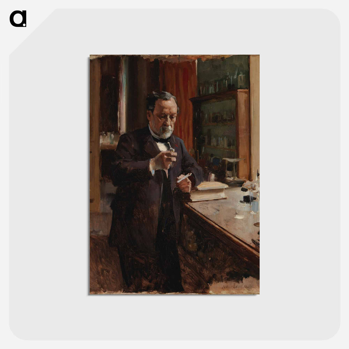 Portrait of Louis Pasteur, study - アルバート エーデルフェルト Postcard.