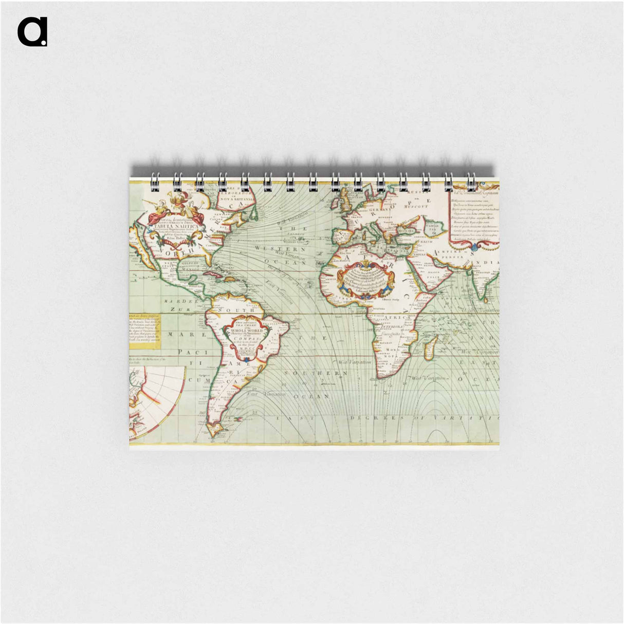 Nova & accuratissima totius terrarum orbis tabula nautica variationum magneticarum index - アンティーク地図 Memo.