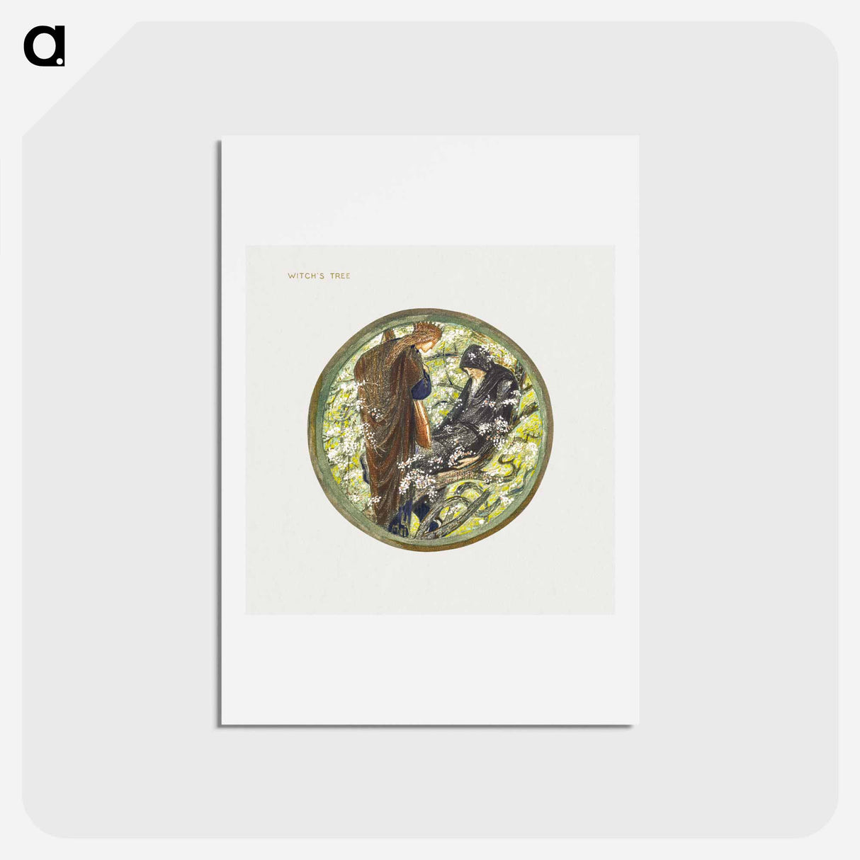 アートポストカード-Witch's Tree from The Flower Book - エドワード バーン ジョーンズ Postcard.