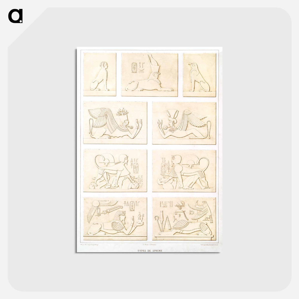 アートポストカード-Types of Sphinxes
- エジプト美術史 Postcard.