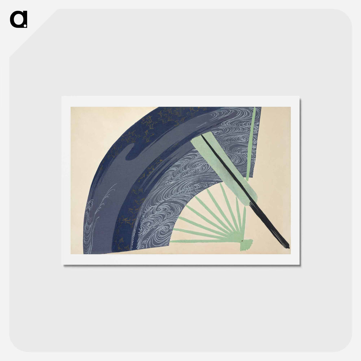アートポストカード-Fan from Momoyogusa–Flowers of a Hundred Generations - 神坂 雪佳 Postcard.