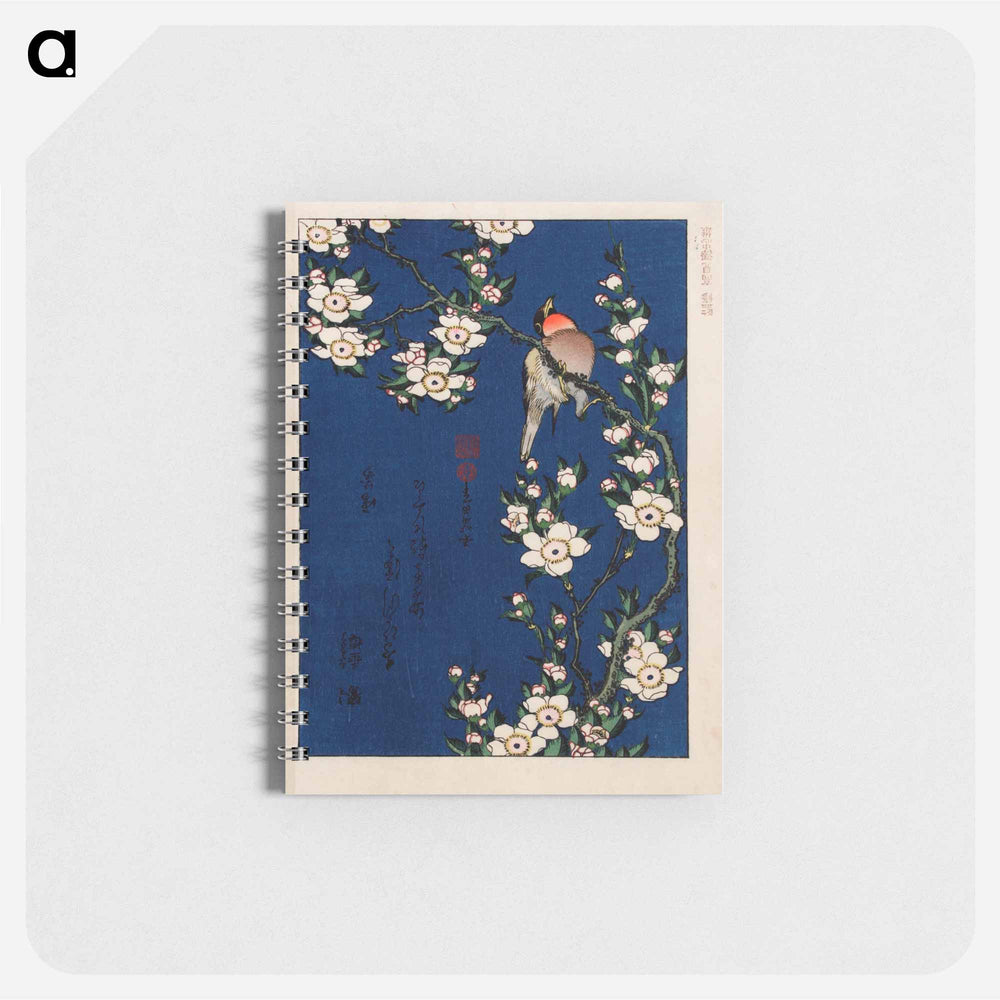 Robin on a branch of cherry blossom - 葛飾 北斎 Memo.