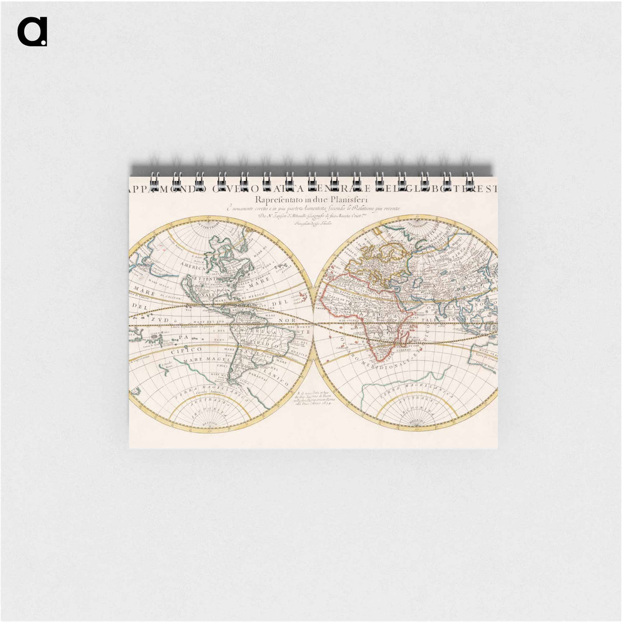 Mappa mondo o vero carta generale del globo terrestre - アンティーク地図 Memo.