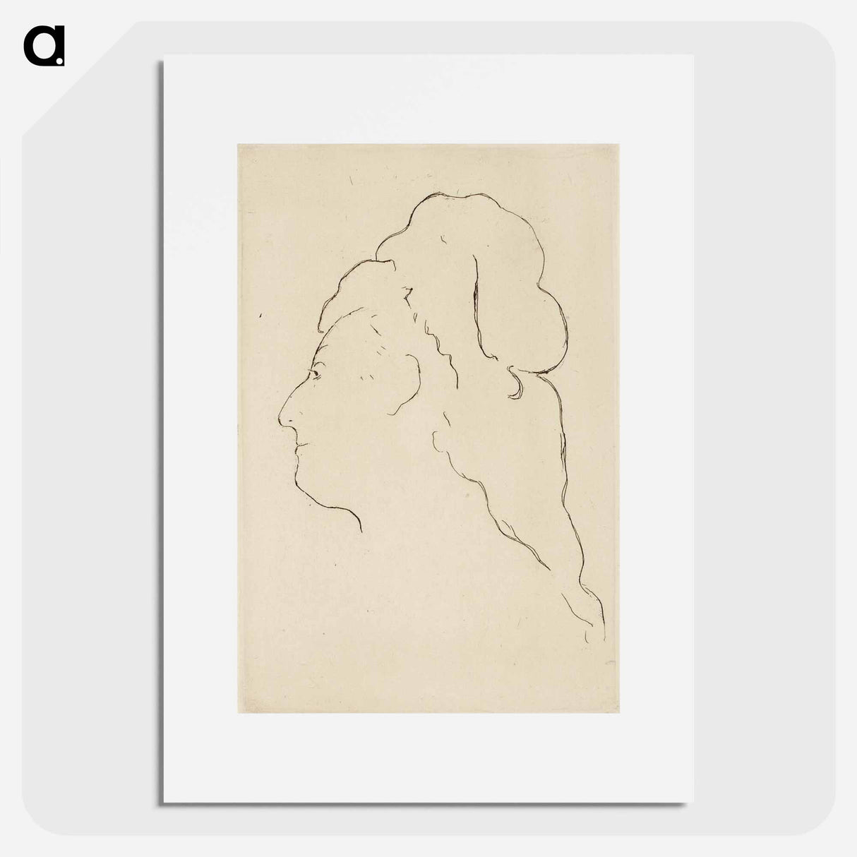 アートポスター-Profile of Eva Gonzales, Turned to the Left - エドゥアール マネ Poster.
