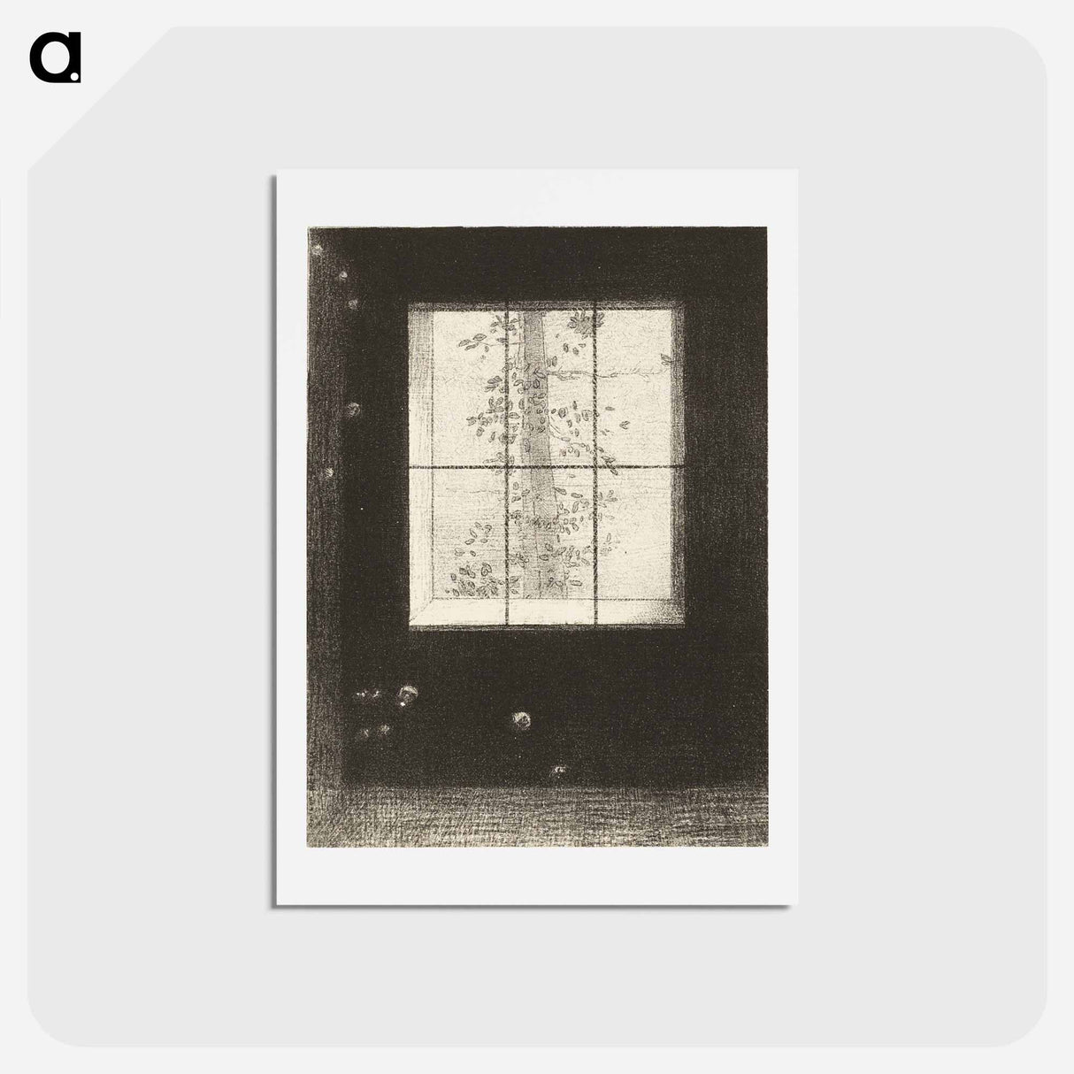 アートポストカード-Day, plate 6 from Dreams by Odilon Redon - オディロン ルドン Postcard.