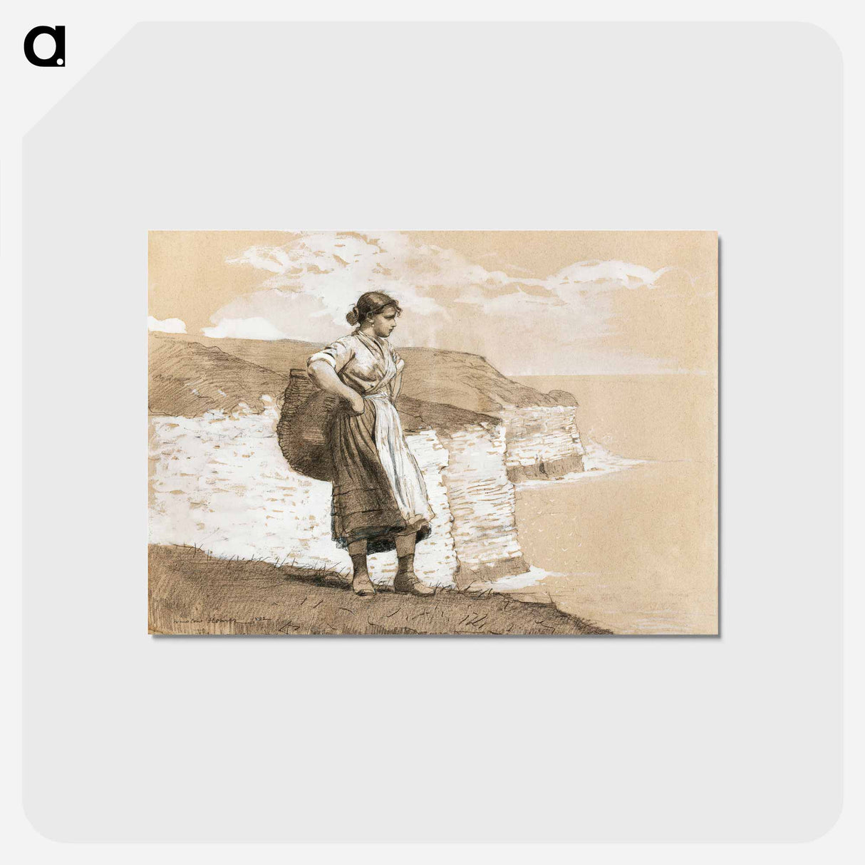 アートポストカード-Flamborough Head, England - ウィンスロー ホーマー Postcard.
