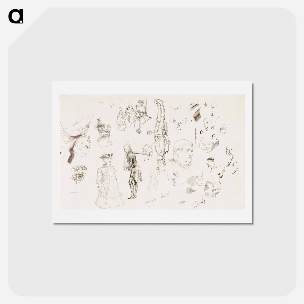 アートポストカード-Figuuriharjoitelmia - アルバート エーデルフェルト Postcard.
