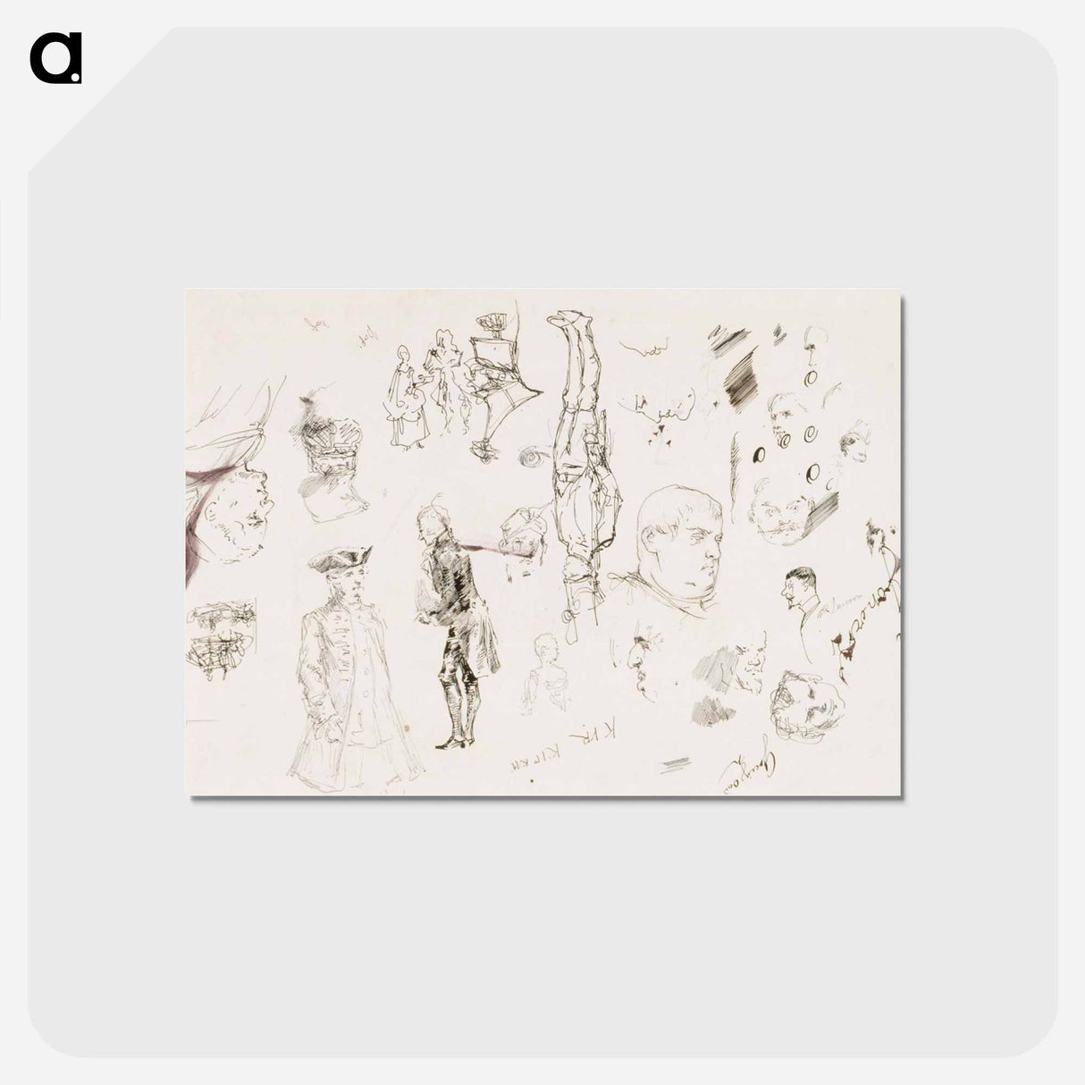 Figuuriharjoitelmia - アルバート エーデルフェルト Postcard.