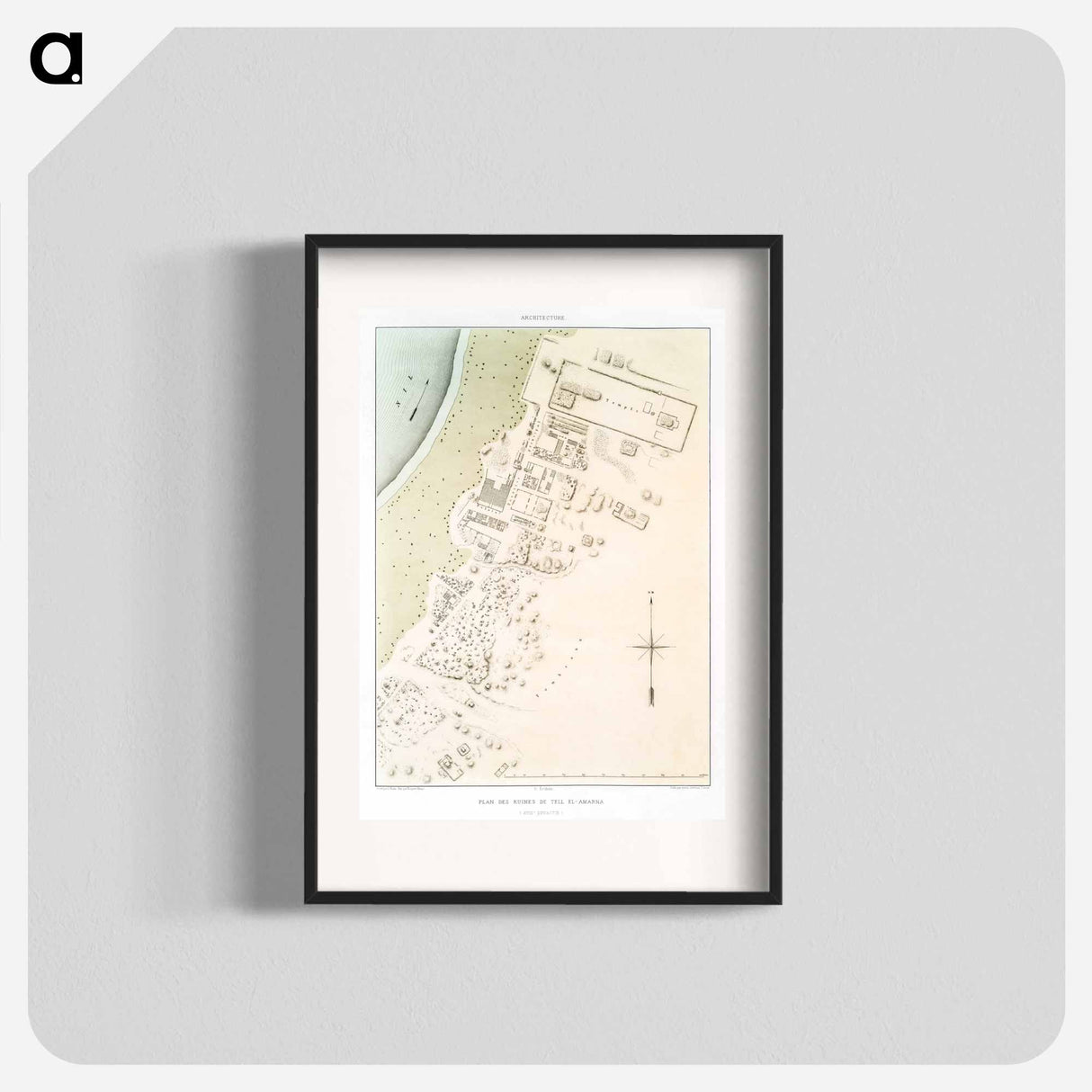 Plan of the ruins of Tell el-Amarna - アンティーク地図 Poster.