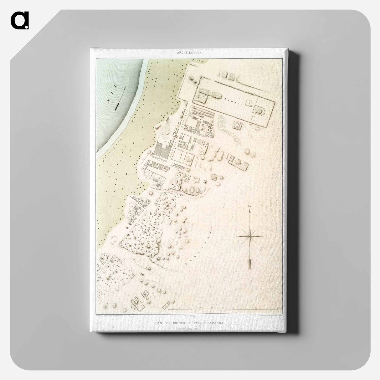Plan of the ruins of Tell el-Amarna - アンティーク地図 Canvas.
