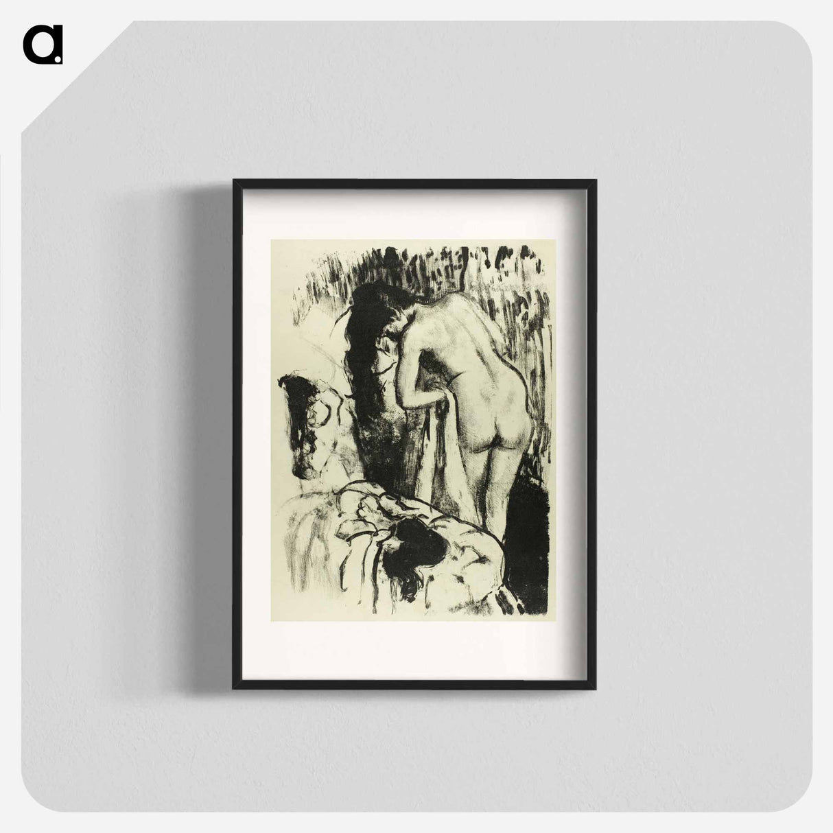Nude Woman Standing, Drying Herself - エドガー ドガ Poster.