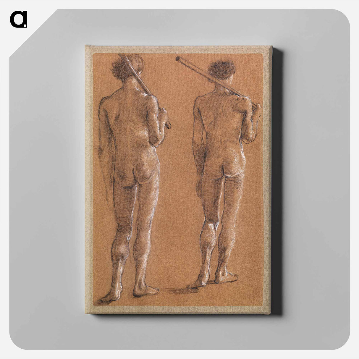 St George Series: Male Nude: Studies of two Soldiers for The Princess led to the Dragon - エドワード バーン ジョーンズ Canvas.