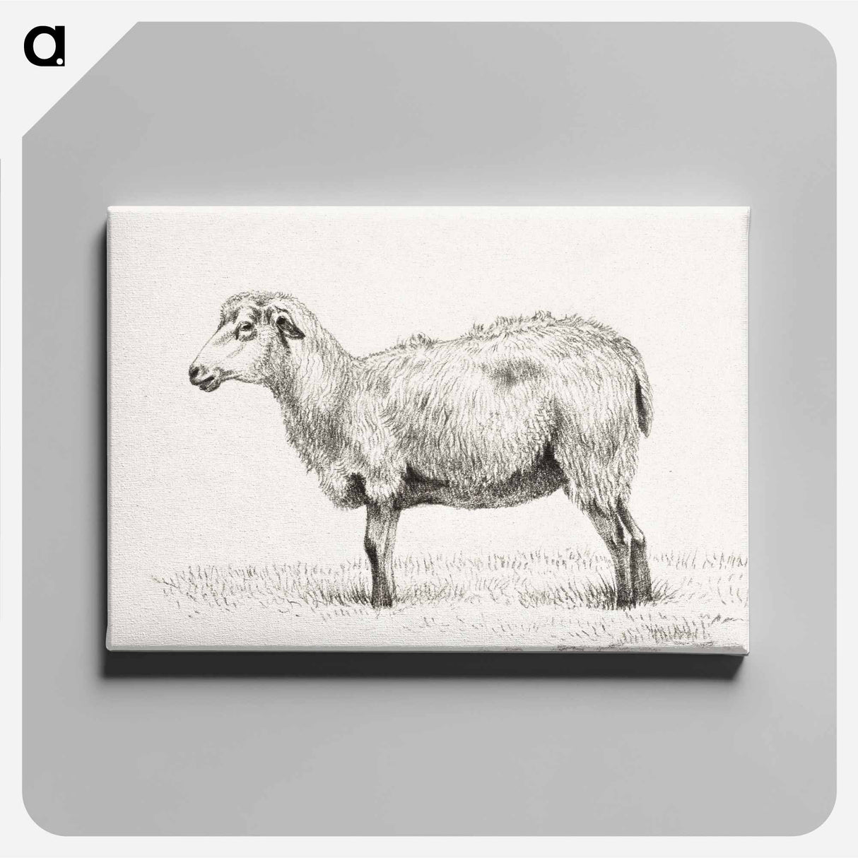 アートパネル-Standing sheep - ジャン ベルナール Canvas.