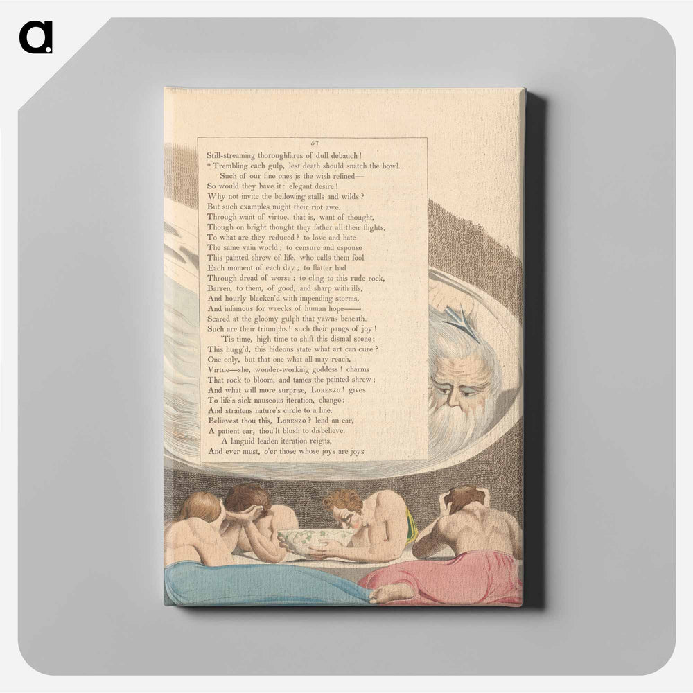 Trembling Each Gulp, Lest Death Should Snatch the Bowl - William Blake Canvas.