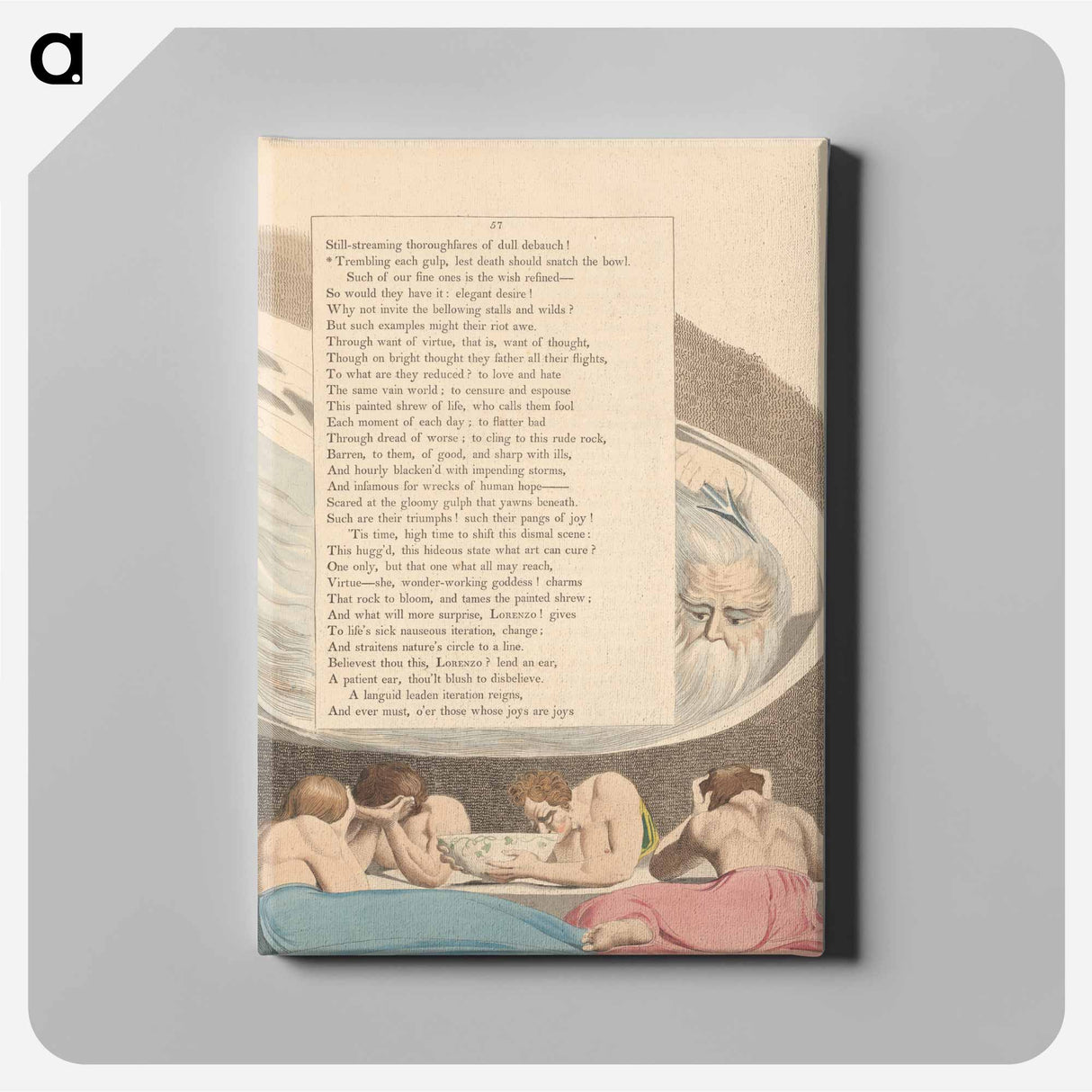 Trembling Each Gulp, Lest Death Should Snatch the Bowl - William Blake Canvas.