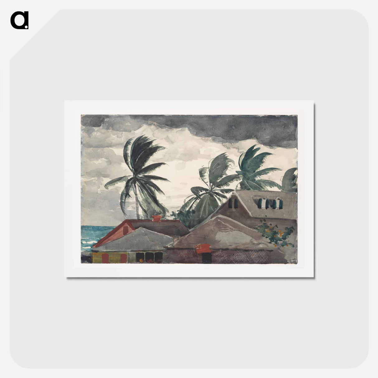 アートポストカード-Hurricane, Bahamas - ウィンスロー ホーマー Postcard.