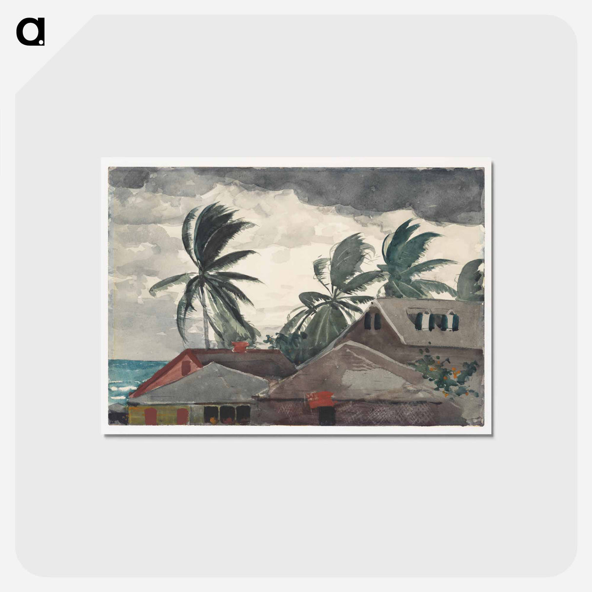 アートポストカード-Hurricane, Bahamas - ウィンスロー ホーマー Postcard.