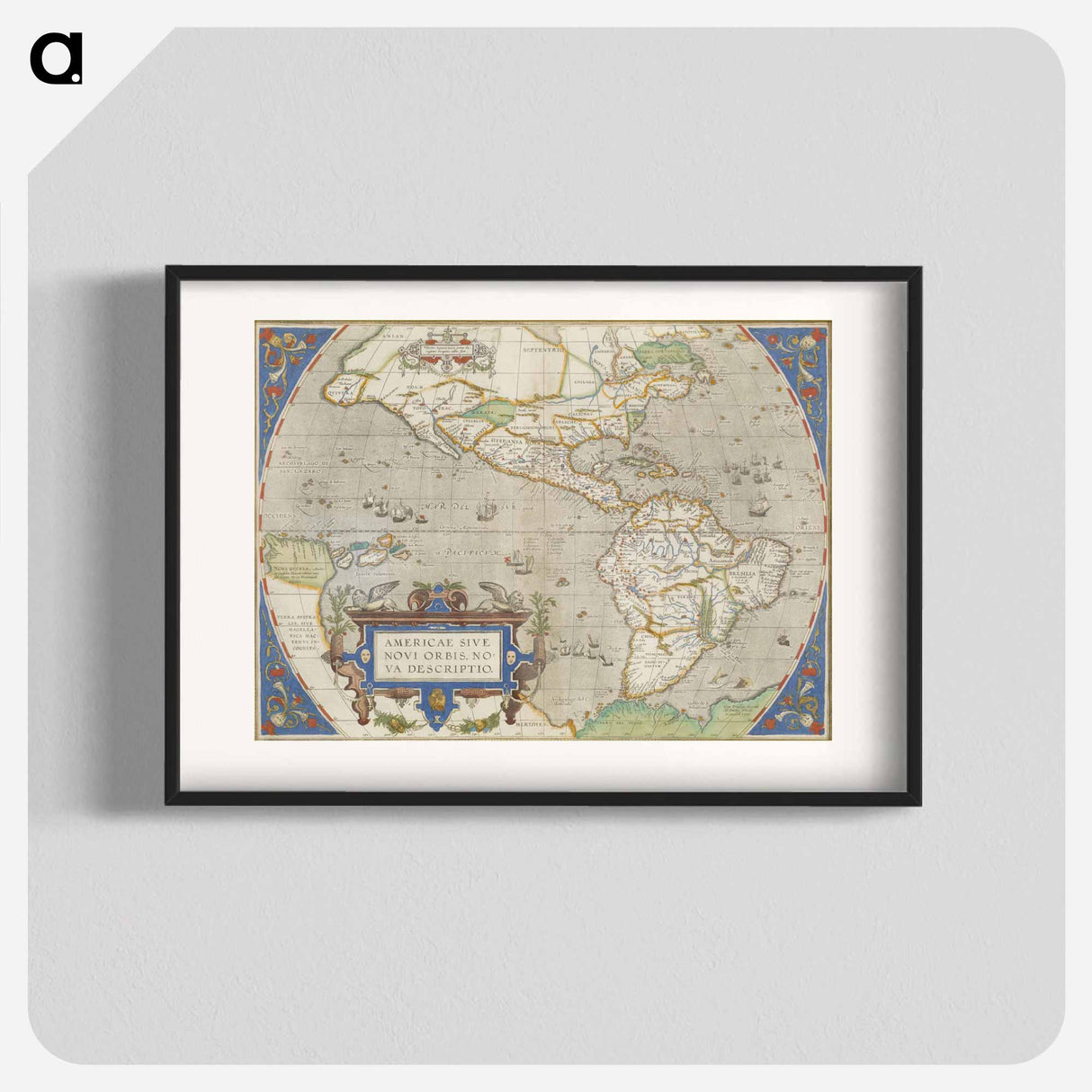 America Sive Novi Orbis Nova Descriptio - アンティーク地図 Poster.