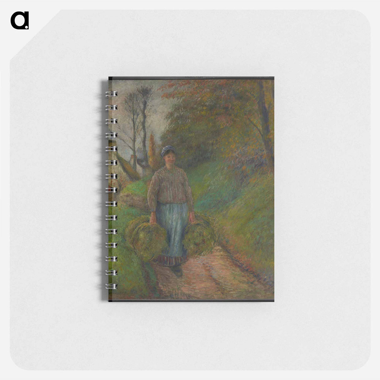 Peasant Woman Carrying Two Bundles of Hay - カミーユ ピサロ Memo.