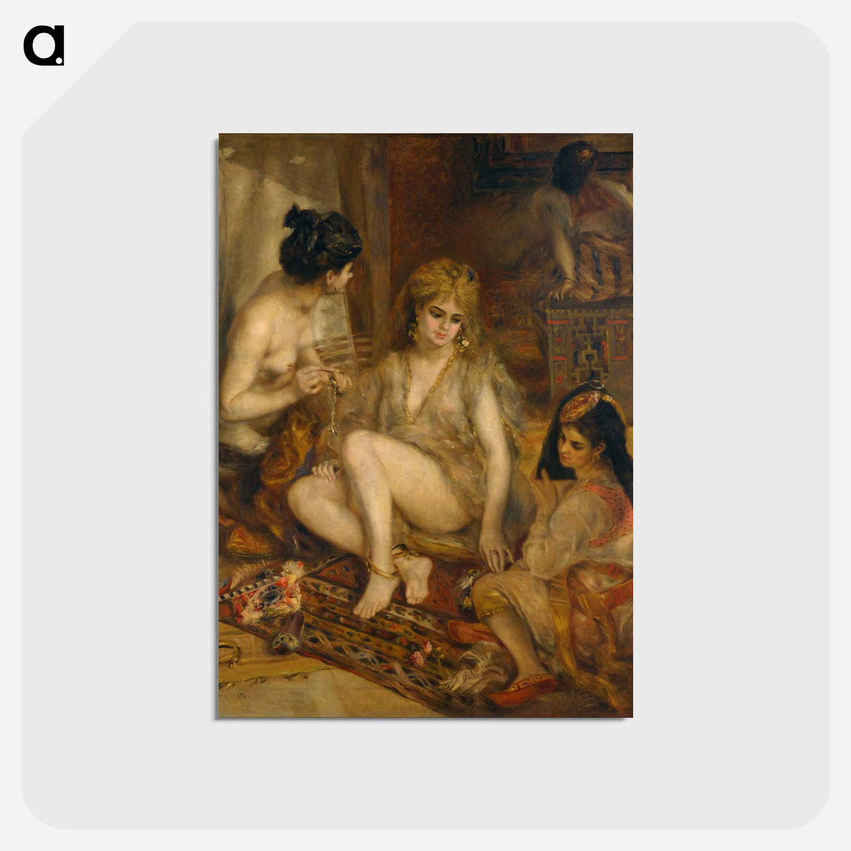 アートポストカード-Parisiennes in Algerian Costume or Harem - ピエール オーギュスト ルノワール Postcard.