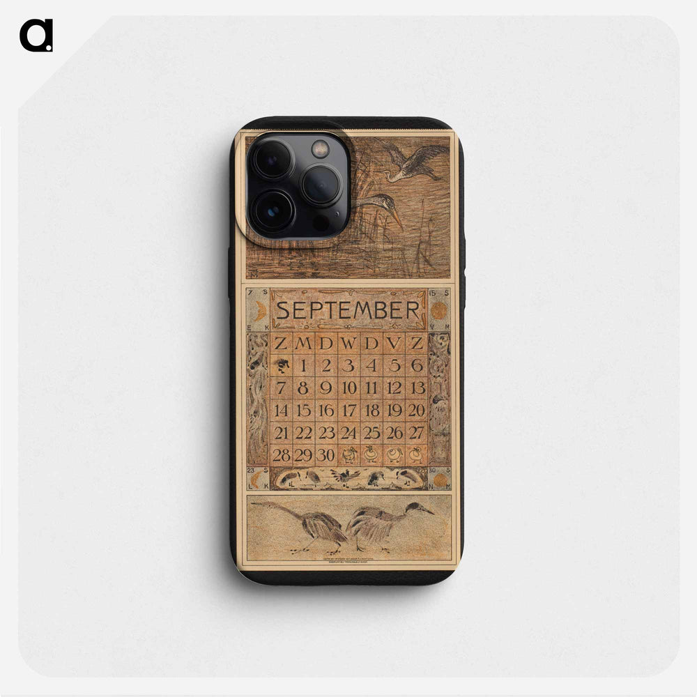 Calendar for September meets the ladies in the house by Theo van Hoytema - Theo van Hoytema Phone Case.