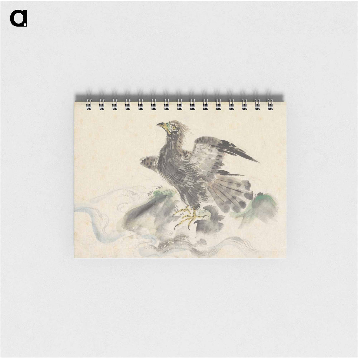 Roofvogel op rots - 歌川 国芳 Memo.