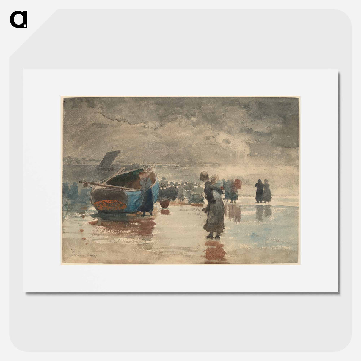 On the Sands - ウィンスロー ホーマー Poster.