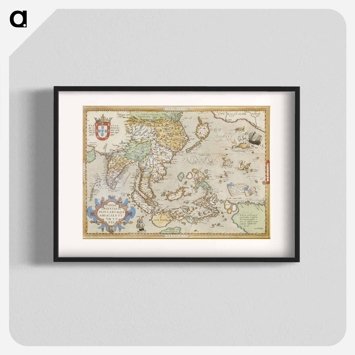 Indiae Orientalis Insularumque Adiacientium Typus - アンティーク地図 Poster.