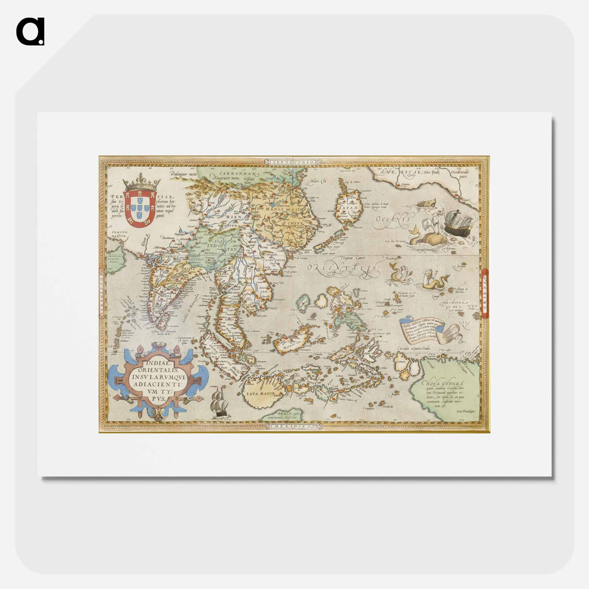 Indiae Orientalis Insularumque Adiacientium Typus - アンティーク地図 Poster.