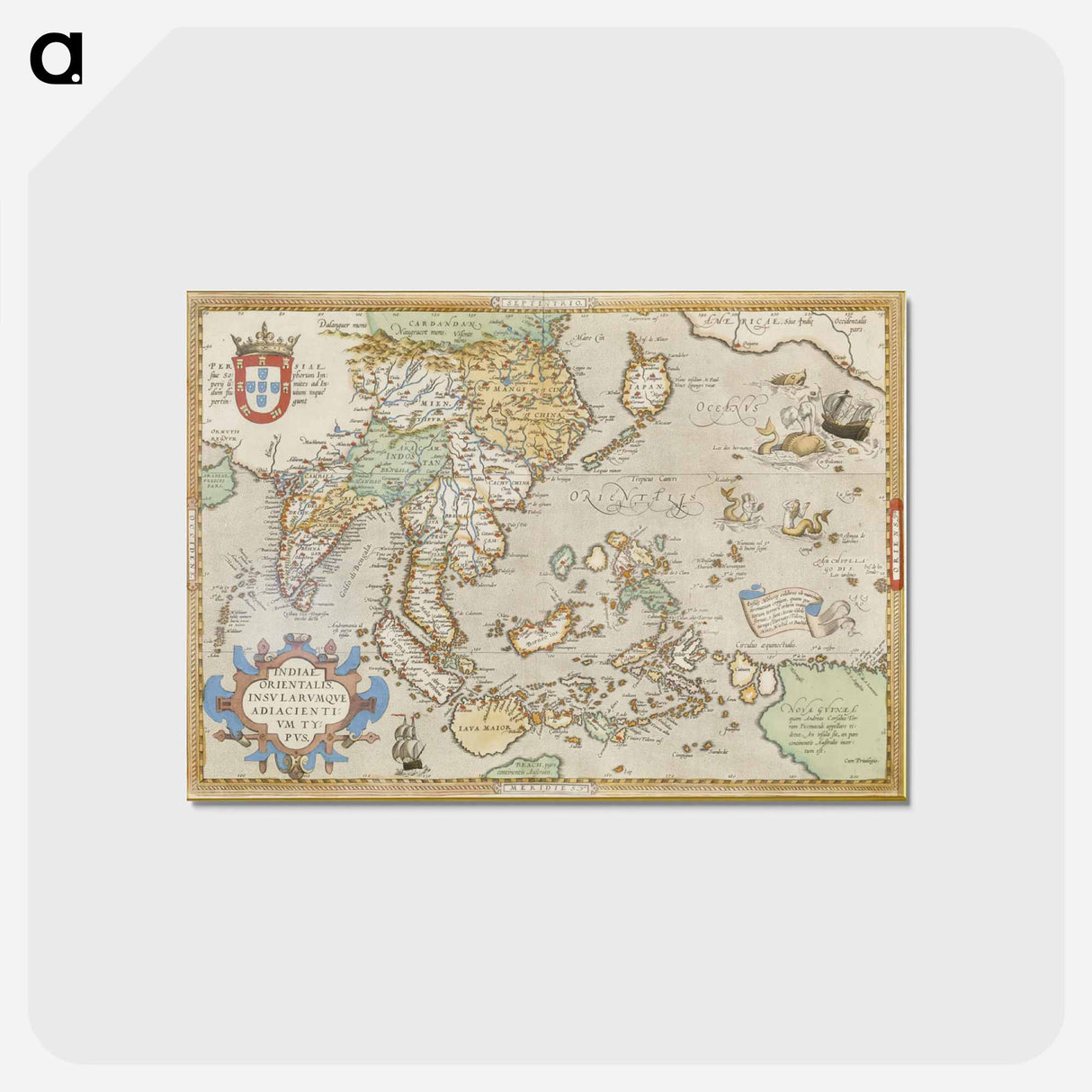 アートポストカード-Indiae Orientalis Insularumque Adiacientium Typus - アンティーク地図 Postcard.