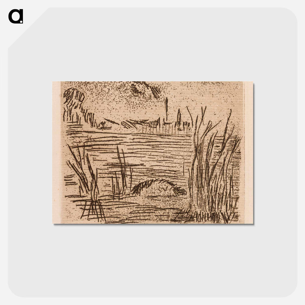 アートポストカード-The River in the Plain - エドゥアール マネ Postcard.