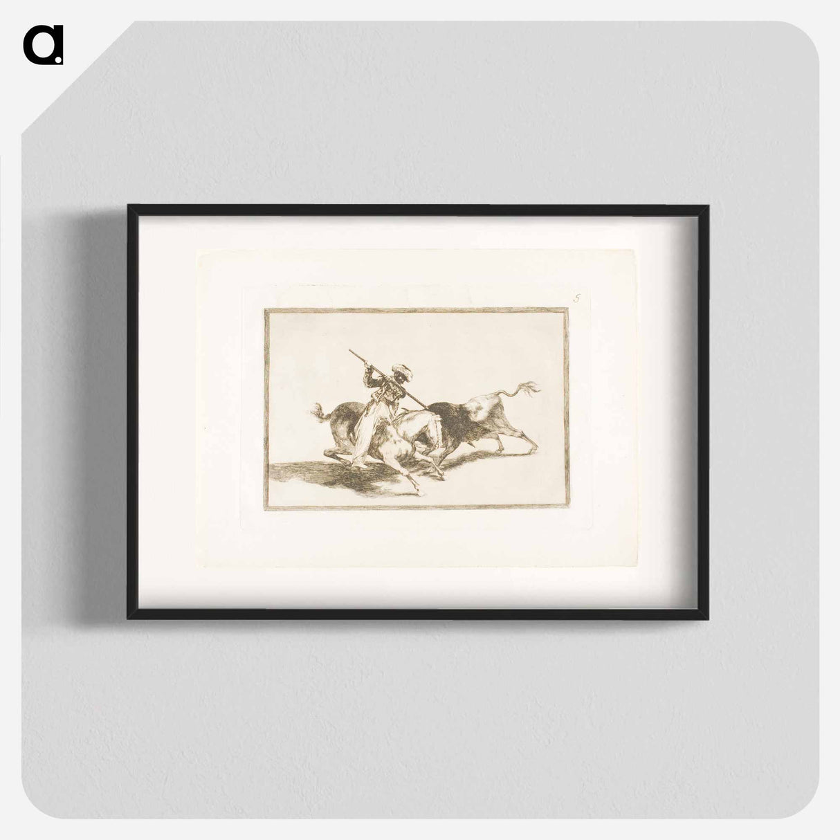The Spirited Moor Gazul is the First to Spear Bulls According to Rules - Francisco de Goya Poster.
