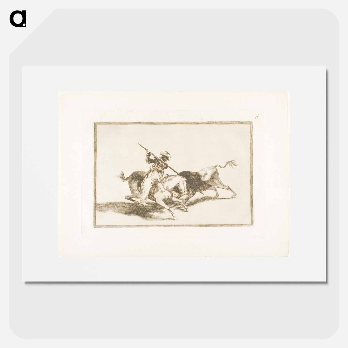 The Spirited Moor Gazul is the First to Spear Bulls According to Rules - Francisco de Goya Poster.