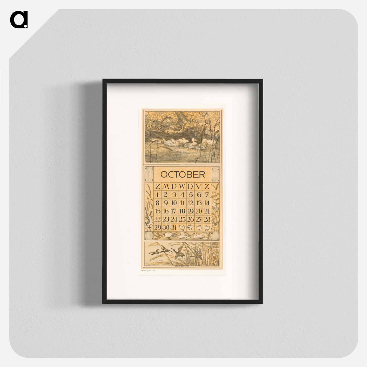 Calendar for October - Theo van Hoytema Poster.
