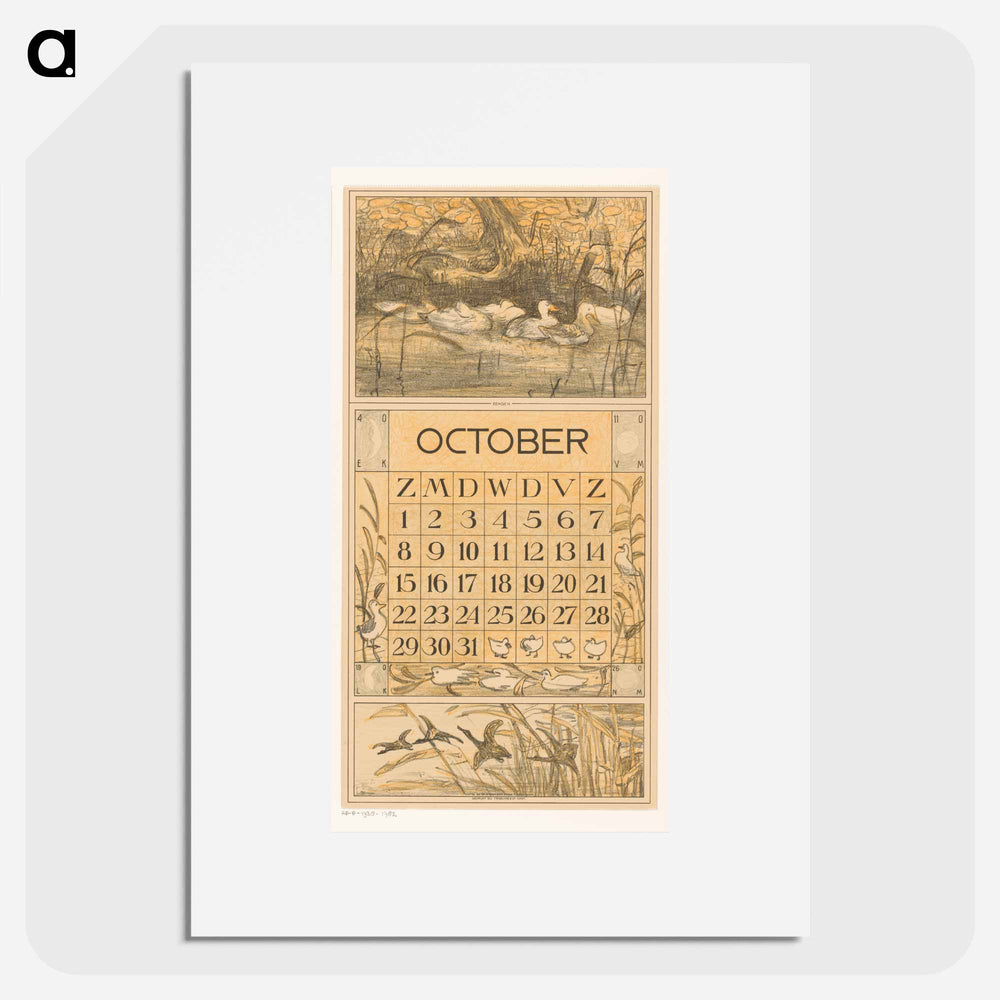 Calendar for October - Theo van Hoytema Poster.